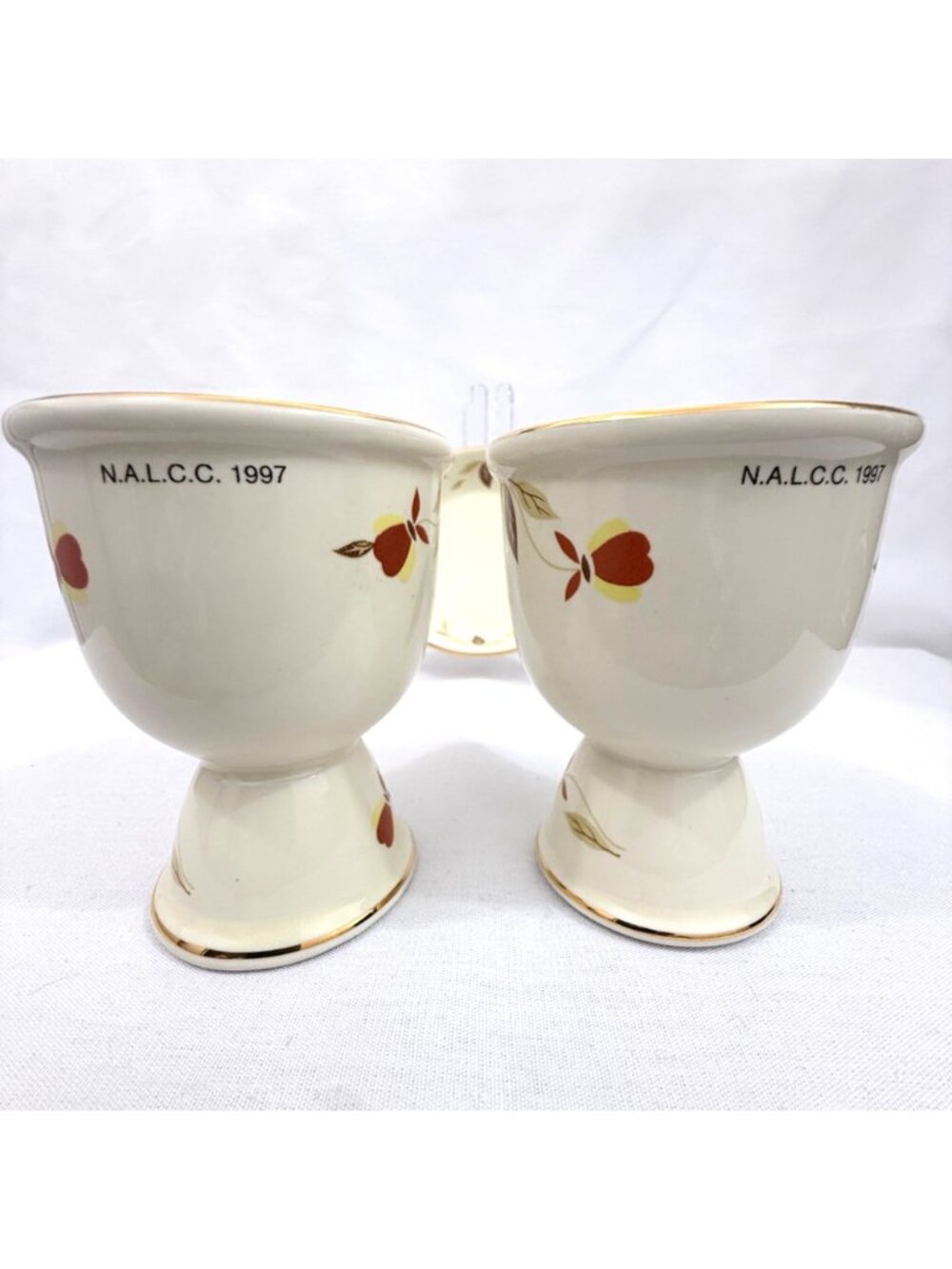 Hall NALCC Autumn Leaf 1997 Double egg cups & 2015 Shirred egg plate appears unu - Picture 3 of 16